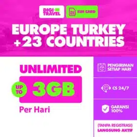 SIM Card Eropa Turki Unlimited Internet Roaming