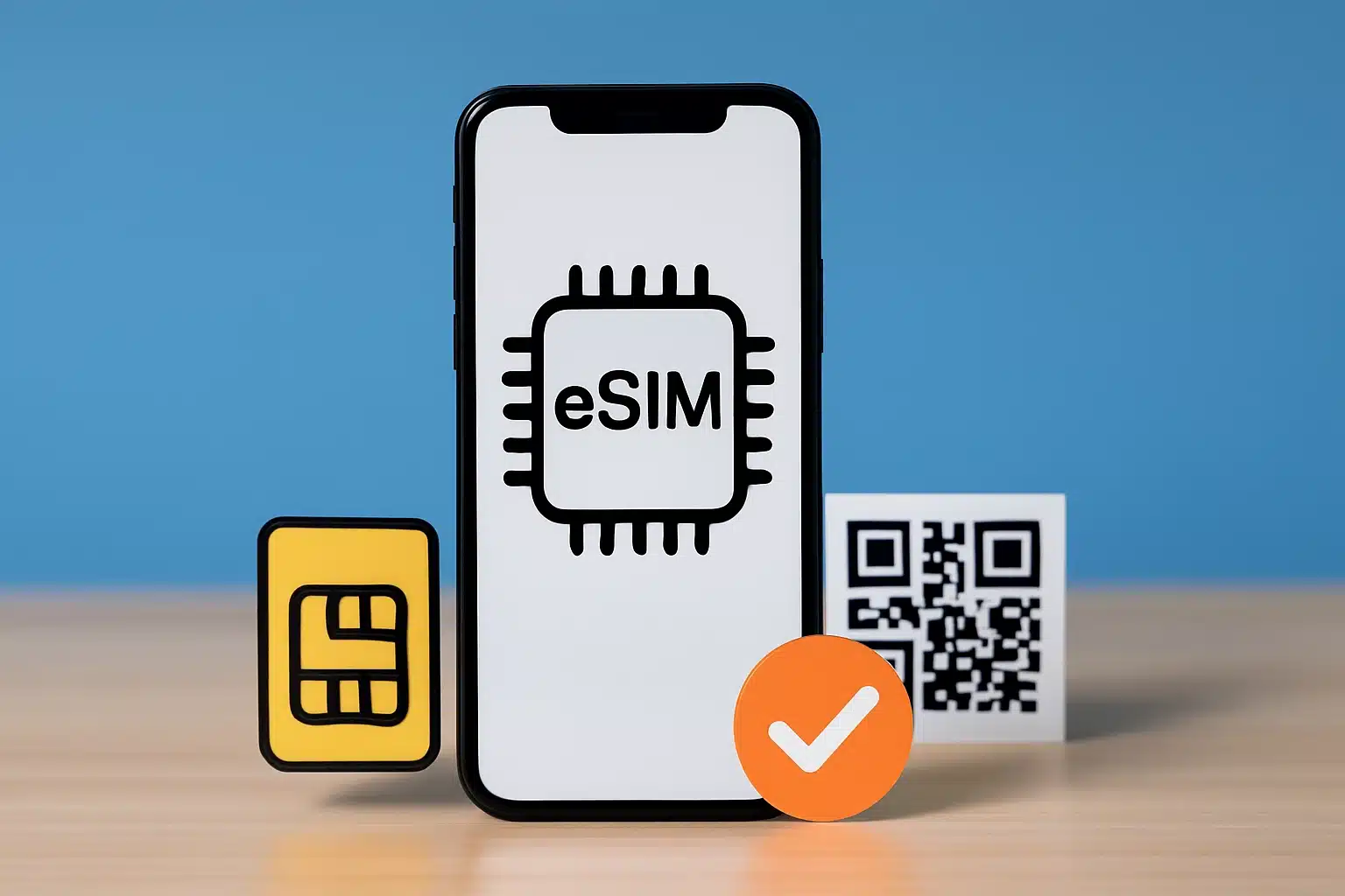 Illustrasi HP yang Mendukung eSIM